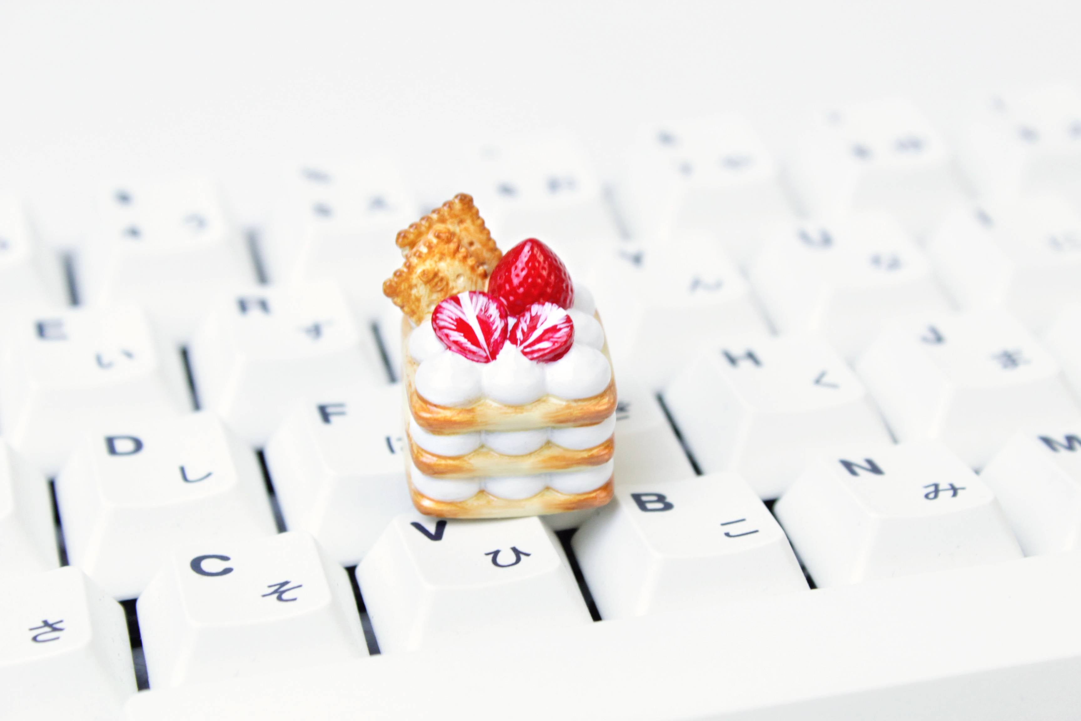 Strawberry Shortbread | Dessert Cake Artisan Keycap image 1