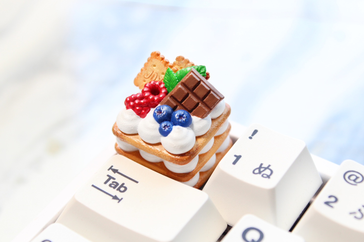 Berries and Cream Shortbread Cake | Dessert Cake Artisan Keycap